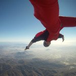 Man Skydiving Banzai Style